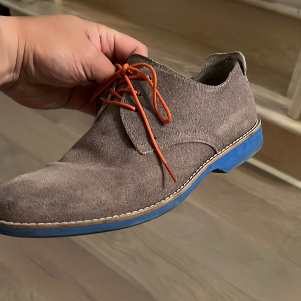 Aldo Gray and Orange Oxford Shoes with Suede Finish - Picture 5 of 5